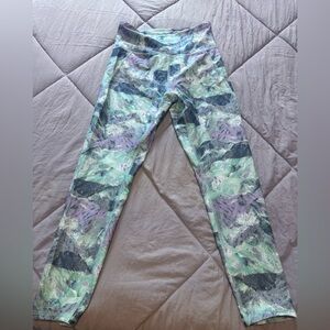 Marika Printed Leggings in Mint, Lavender & Charcoal